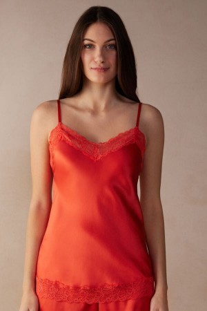 Intimissimi Kanten and Silk Top Oranje | LNLSX23871